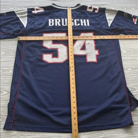 NFL Reebok New England Patriots #54 BRUSCHI jersey Size Large Pre Owned - Picture 2 of 11